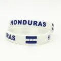 1PC Honduras Country Flag Silicone Wristband White Football Sports Souvenir Silicone Rubber Bracelets Bangles Gifts SH247. 