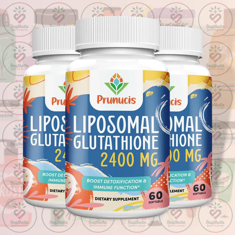Prunucis Liposomal Glutathione – 2400 mg – 60 Softgels – with Vitamin C, Milk Thistle & Alpha-Lipoic Acid – for Detoxification & Immune Support