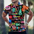 Men's Polo Shirt Golf Shirt Funny Pattern 3D Printed Musical Guitar Outdoor Casual Street Short Sleeve Sports Fashion Street Top. 