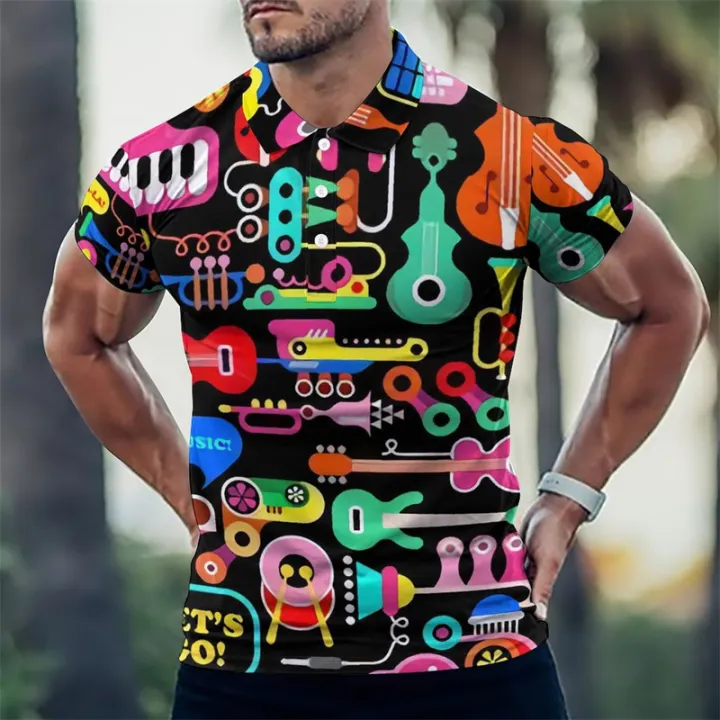 Men's%20Polo%20Shirt%20Golf%20Shirt%20Funny%20Pattern%203D%20Printed%20Musical%20Guitar%20Outdoor%20Casual%20Street%20Short%20Sleeve%20Sports%20Fashion%20Street%20Top%20-%20Image%202