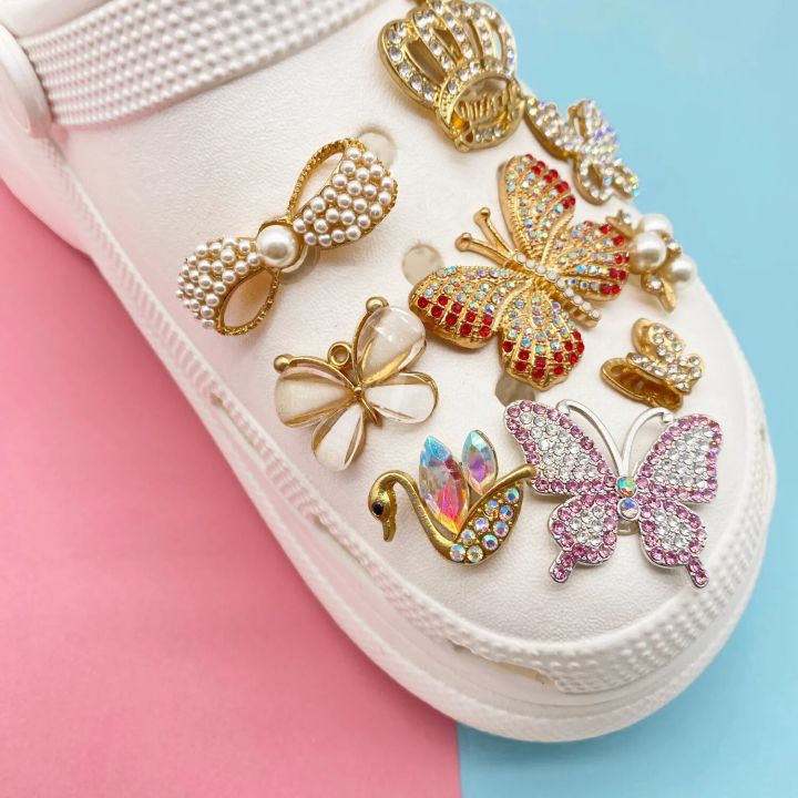 Jibz%20for%20Croc%20Shoe%20Charms%209%20Style%20of%20Decorations%20Butterfly%20Swan%20Crown%20Metal%20Alloy%20Accessories%20with%20Buttons%20-%20Image%205
