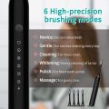Rechargeable Sonic Electric Toothbrush for Adults and Kids, Deep Cleaning Whitening Toothbrush with 4 Replacement Brush Heads, 6 Brushing Modes, Smart 2-Minute Timer and IPX7 Waterproof Design.