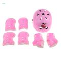2 Set 3-5 years old Kid Child Roller Skating Bicycle Helmet Knee Wrist Guard Elbow Pad pink + purple.