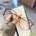 Korean Round Brown Glasses Eyeglass Frames for Women No Grade Prescription Myopia Spectacle Frames for Women Transparent Optic. 