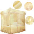 Bedroom Mosquito Netting Luxury Princess Canopy Bed Curtains 4 Corner 3 Side Openings Post Bed Curtain Bedding No Bracket. 