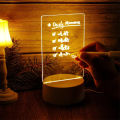 3D LED Note Board USB Message Board with WHITE PEN Creative Acrylic Lamp Night Lights Gifts Bedroom Desk Lamp. 