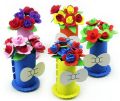 1pcs children diy  3d eva  foam flower flowerpot home decoration toy gift kids craft kit puzzle toy. 