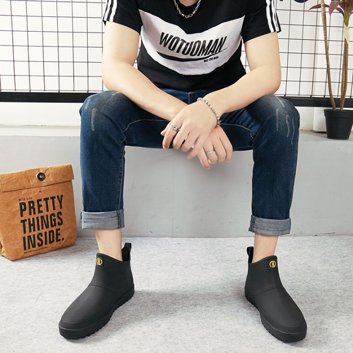 Cross%20border%20rain%20boots%20men's%20low-top%20rain%20boots%20short%20tube%20anti-slip%20car%20wash%20water%20shoes%20rubber%20shoes%20waterproof%20tide%20fashion%20anti-slip%20overshoes%20wholesale%20-%20Image%203