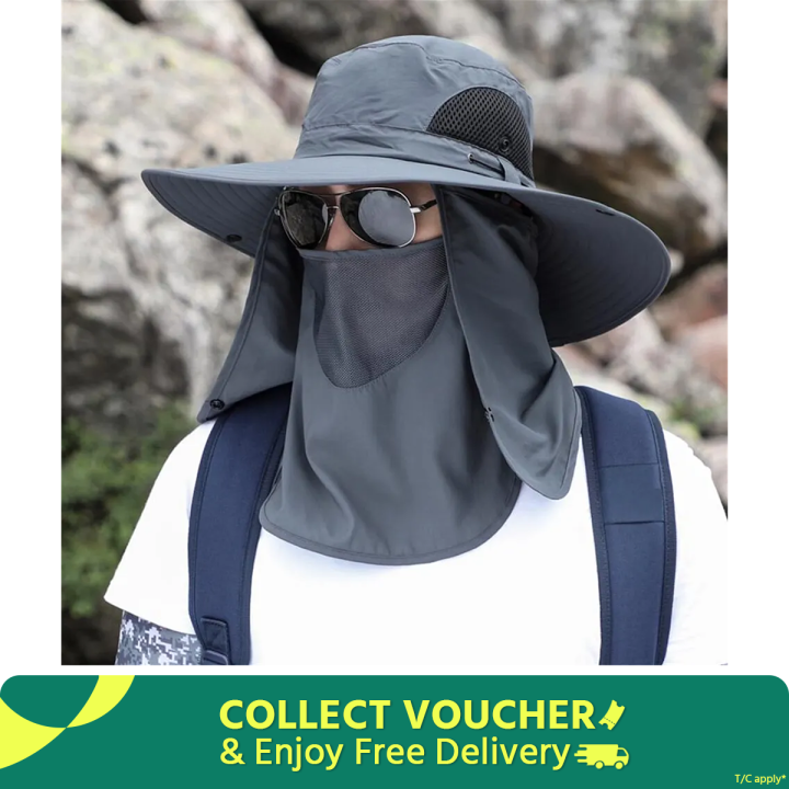 1pcs Summer Sun Hats UV Protection Outdoor Fishing Cap for Men Women with Adjustable Headgear