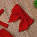 Kids Baby Girls Outfits Ruffle Off Shoulder Crop Tops + Bow-Knot Cotton Shorts Skirt Set 0-7.