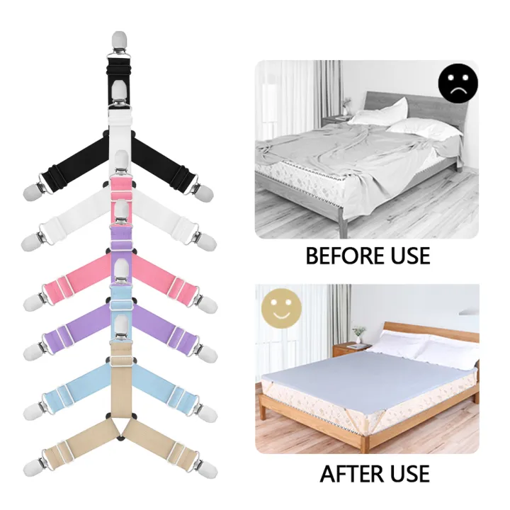 4Pcs/set%203%20Clips%20Adjustable%20Bed%20Corner%20Holder%20Bed%20Sheet%20Fasteners%20Mattress%20Cover%20Clips%20Heavy%20Duty%20Bedding%20Sheets%20Elastic%20Straps%20-%20Image%203