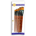 Artist flat Brush  Set, Paint Brush, flat Wood brush, Suitable for Water & Acrylic & Oil color paint - 6 Pcs set. 