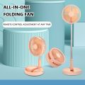 Foldable Table Fan USB Charging Desktop Cooling Fan Retractable Mute Electric Fan Air Cooler Remote Control Fan for Home Office. 
