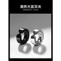 Ear Clip Male Non-Pierced Earrings Cool Trendy Niche Simple Style Black Buckle Bone Fake Men's Women.