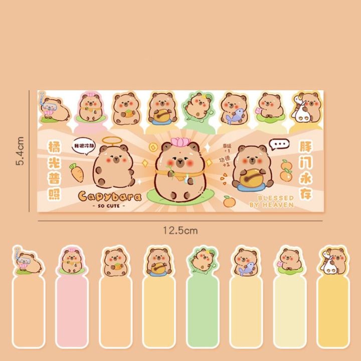 New Cute Cartoon Capybara Index Sticky Book Annotations School Supplies Capybara Note Tabs Sticker Paper Self Adhesive Calendar Marking Labels