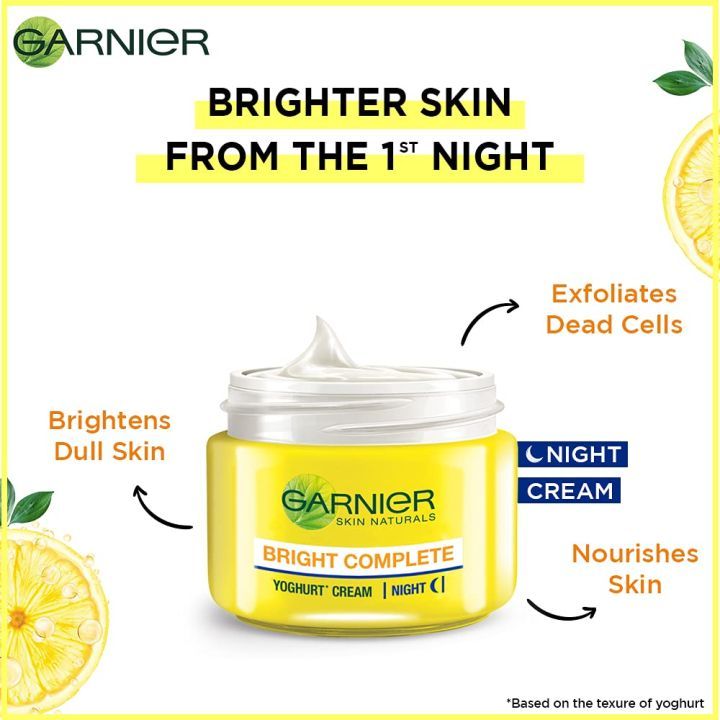 Indian%20Products%20Garnier%20Bright%20Complete%20Vitamin%20Yoghurt%20Night%20Cream,%2040g%20-%20Image%203