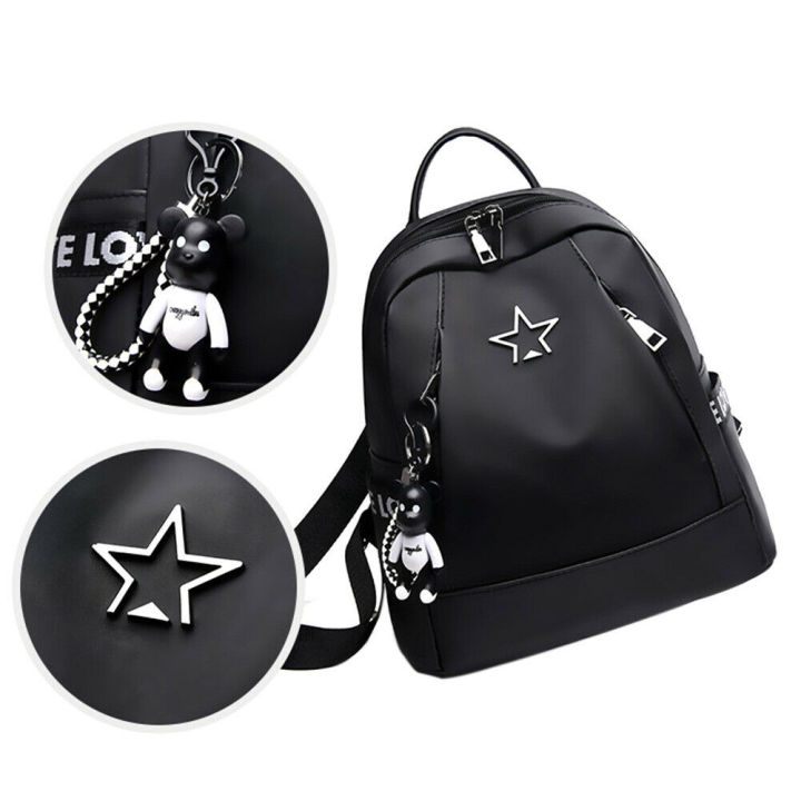 Women%20Small%20Backpack%20Travel%20Nylon%20Handbag%20Shoulder%20Bag%20Black%20Gifts%20Fashion%20-%20Image%203