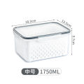 Kitchen Food Sealed Preservation Box Fruit and Vegetable Drain Plastic Storage Box with Lid Refrigerator Freezing Fresh Storage Box. 