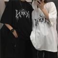 Women T Shirt Hip-Hop Loose Punk Letter Print Tops Tee Black T-shirt Female Summer T-shirt 90s Graphic Tee Female Cute Tops Tee.