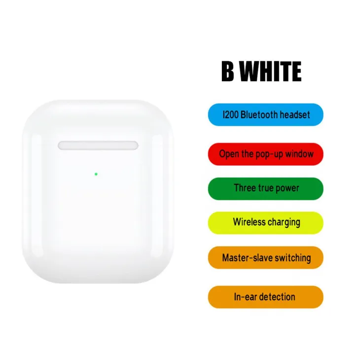 I200 TWS Bluetooth 5.0 Wireless Earphones Deep Stereo Bass Sound And Built In Micphone