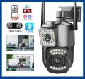 Waterproof Outdoor Wireless WIFI IP Camera Dual Lens Security Camera V380 Pro Smart Home Security Auto Tracking HD IP Camera. 