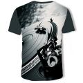 Summer fashion O-collar men's T-shirt DJ scene disco 3D printed casual T-shirt men's Asian size 100-6xl T-shirts for men.