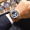 POEDAGAR Man Watch Luxury High Quality Waterproof Chronograph Luminous Men's Wristwatch Leather Men Quartz Watches Casual Clock. 