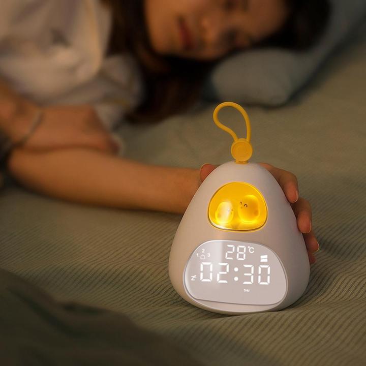 Bird's Nest Time Alarm Clock Night Light Smart LED Wake-up Light Bedroom Desktop Sleeping Night Light with nice material