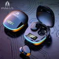 Slway [Lowest price] INMAS Wireless Bluetooth Headset Sports LED Display Earbuds Noise Reduction Fone Bluetooth Earphones Wireless Headphones. 