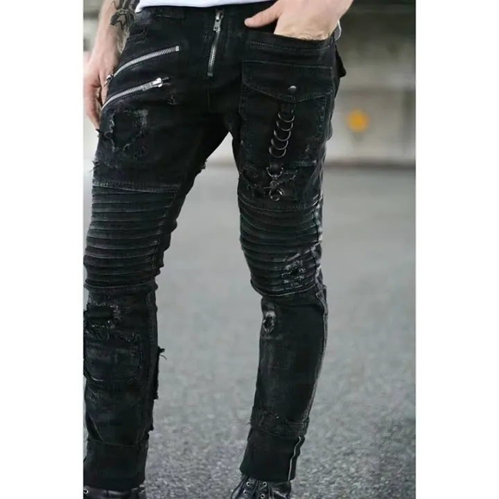 Streetwear%20Mens%20Straight%20Jeans%20Men%20Side%20Straps%20and%20Zips%20Biker%20Casual%20Slim%20Fit%20Black%20Goth%20Trousers%20Men%20Punk%20Skinny%20Denim%20Pants%20-%20Image%202