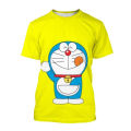 New cartoon character Mo Doraemon pattern 3D printing Doraemon T-shirt casual shirt hip-hop round neck top.
