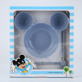 4Pcs/set Cartoon Kids Tableware Wheat Straw Dinner Plate Divided Meal Bowl Spoon Fork Chopsticks Lovely Feeding Plate Bowl Small Chips Snacks Dishware. 