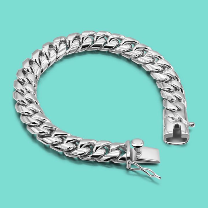 Fashion Original Silver Bracelet 100% 925 Silver Cuban Chain