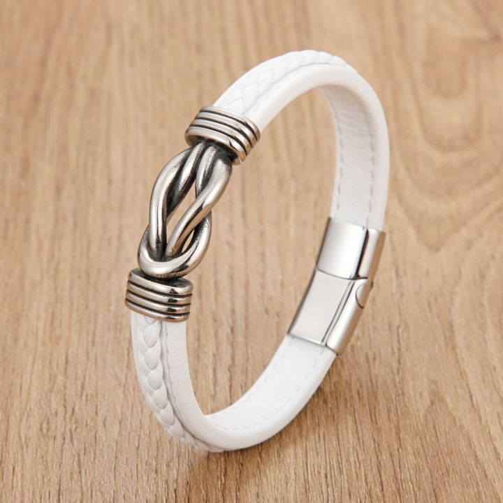 Classic%20Style%20New%20Year%20Gift%207%20Options%20Stainless%20Steel%20Leather%20Men's%20Bracelet%20Multi-color%20Magnet%20Buckle%20DIY%20Size%20Custom%20LOGO%20-%20Image%203