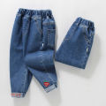 Spring and autumn new girls jeans 3 years old 5 foreign style children loose wear children's baby pants tide.
