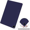 Flip Cover for Samsung Galaxy Tab A9 Plus 11 inch case, Soft Flexible Flip Case Cover with S Pen Holder for Samsung Galaxy Tab A9+ 11 inch with Auto Sleep Wake - Trifold Black / Blue.