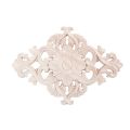 Harmony 2 Pcs Rubber Wood Carved Long Applique Unpainted Flower Walls Cabinets Door Decor Wood Color, 21X15cm & 15cm Type B.