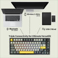 Ajazz AK820 Pro 75% Gasket-mounted Bluetooth 5.1/2.4G Wireless/Type-C Wired Mechanical Keyboard with TFT Screen for Mac/Win. 