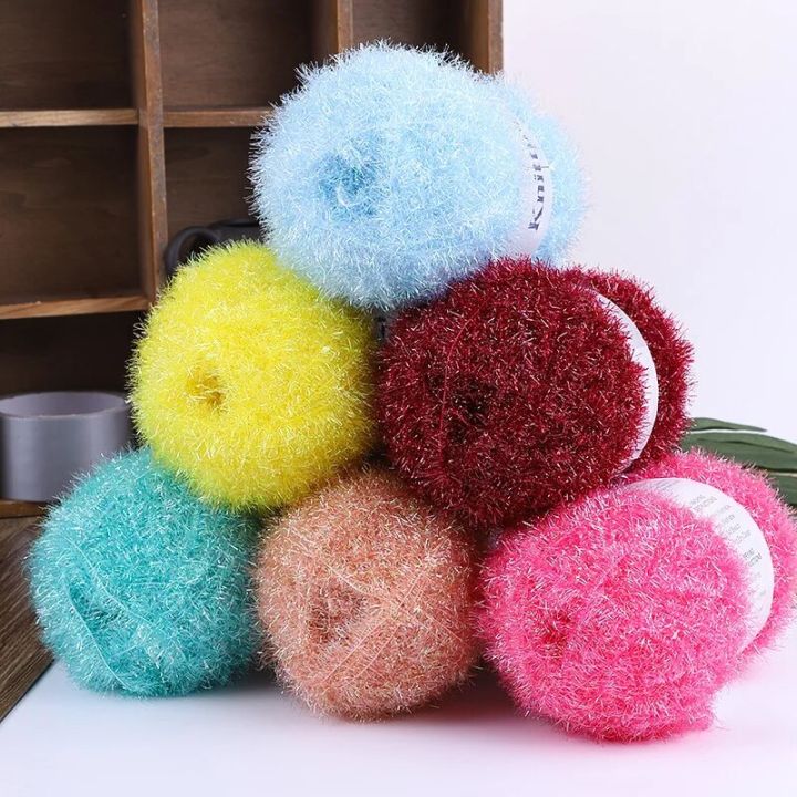 Luxury Acrylic Yarn Bling Hand Knitting Yarn 100g/ball New Fashion Glass Yarn Thread for Crocheting Bag Clothing Supplier