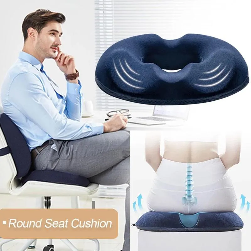Donut Pillow Hemorrhoid Seat Cushion Coccyx Orthopedic Massage Hemorrhoids  Chair Cushion Office Car Pain Relief Support Pillows