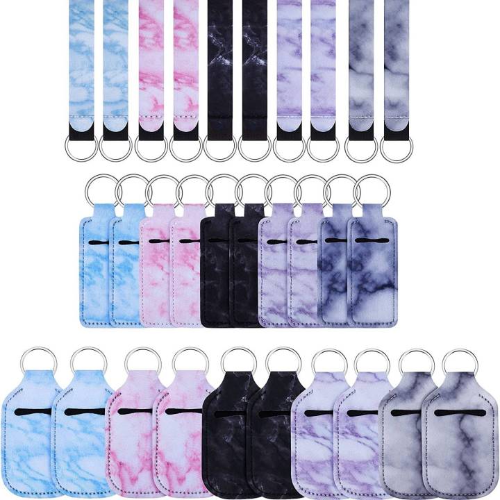 Marble Style Keychain Holders Set, Keychain Wristlet