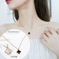 Simple Leaf Clover Chain Necklace Women Fashion. 