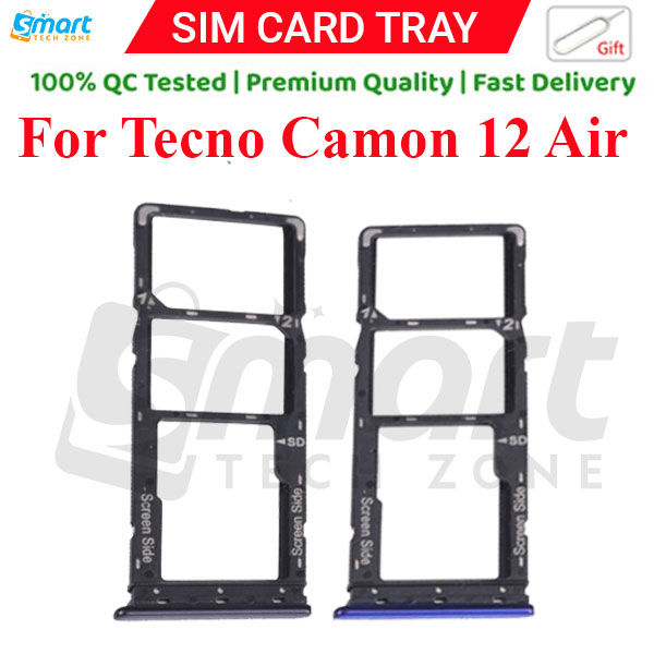 Tecno Camon 12 Air KC3 Sim Tray Micro SD Card Slot with Sim Ejector Pin Replacement Part