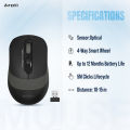 A4tech FG10 Fstyler Wireless Mouse - 2.4G Wireless Mouse - 2000 DPI - Grey/Blue/Orange. 