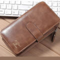 Men'S Long Pu Leather Wallet Business Multifunctional Mobile Phone Bag Zipper Buckle Bag For Man'S Fashion - Wallet. 