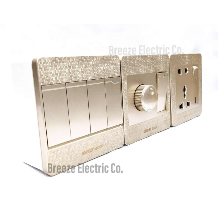 Wener Gang Switch Standard Value Pack: 4 Gang+ Fan Dimmer+13A 5 pin ...