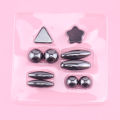 10 Pcs Magnet Set With Polished Black Magnetic Balls Toy Game for Kids Playing.