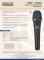 Wired Black Ahuja PRO+ 3400 Dynamic Unidirectional Microphone.