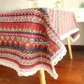 Wholesale Southeast Asian Ethnic Style Cotton Linen Tablecloth Bohemian Style Table Cloth Vintage Yunnan Lijiang Folk Tea. 
