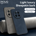 Lenuo For Realme GT5 Pro Sheepskin Leather Shockproof Case Luxury Matte Back Cover. 
